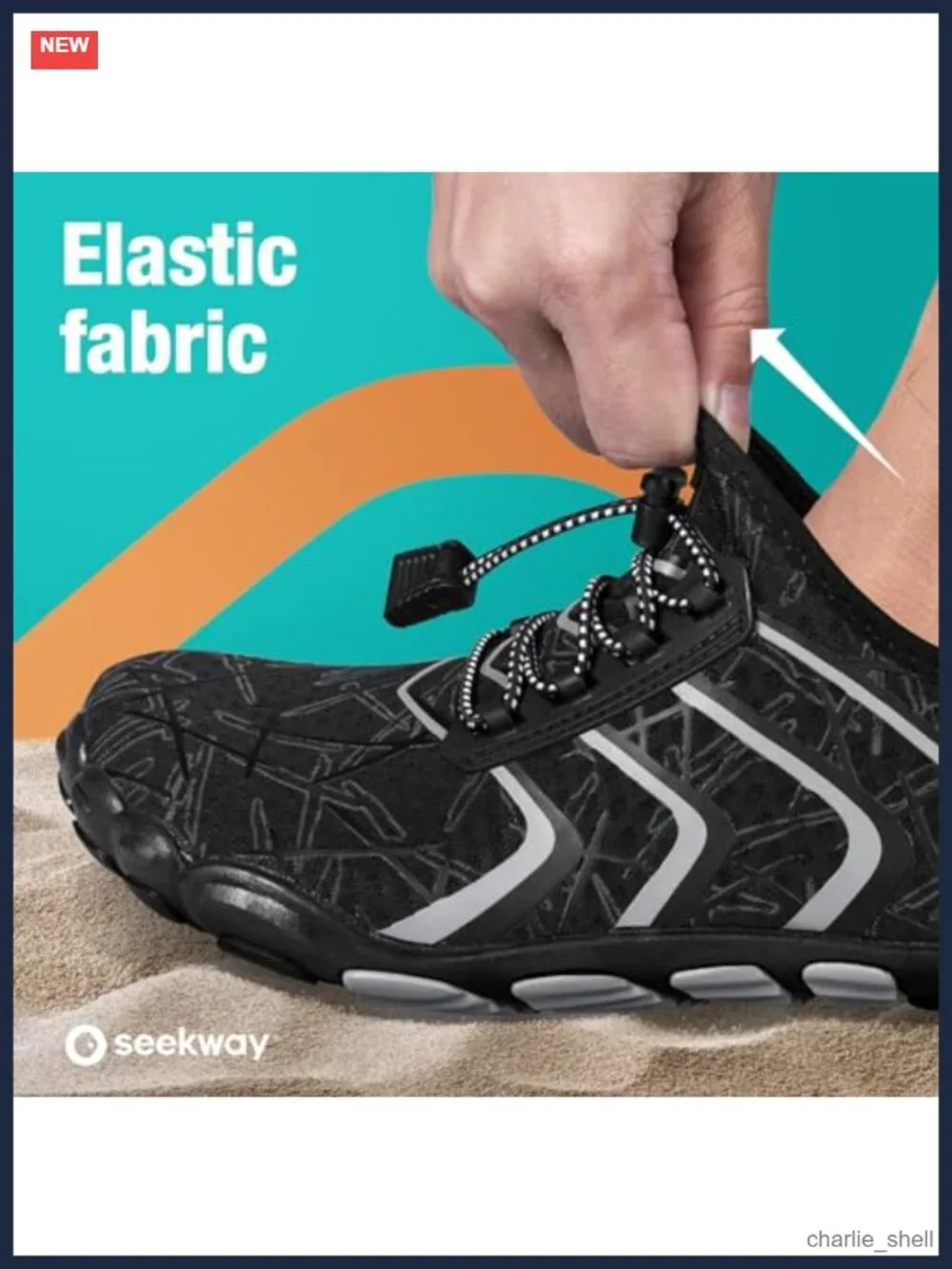 SEEKWAY Water Shoes Quick-Dry Aqua Sock Spandex Beach Swim Hiking